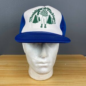 Vintage JA Trucker Hat Men’s One Size Blue White Cap Manistique Michigan US